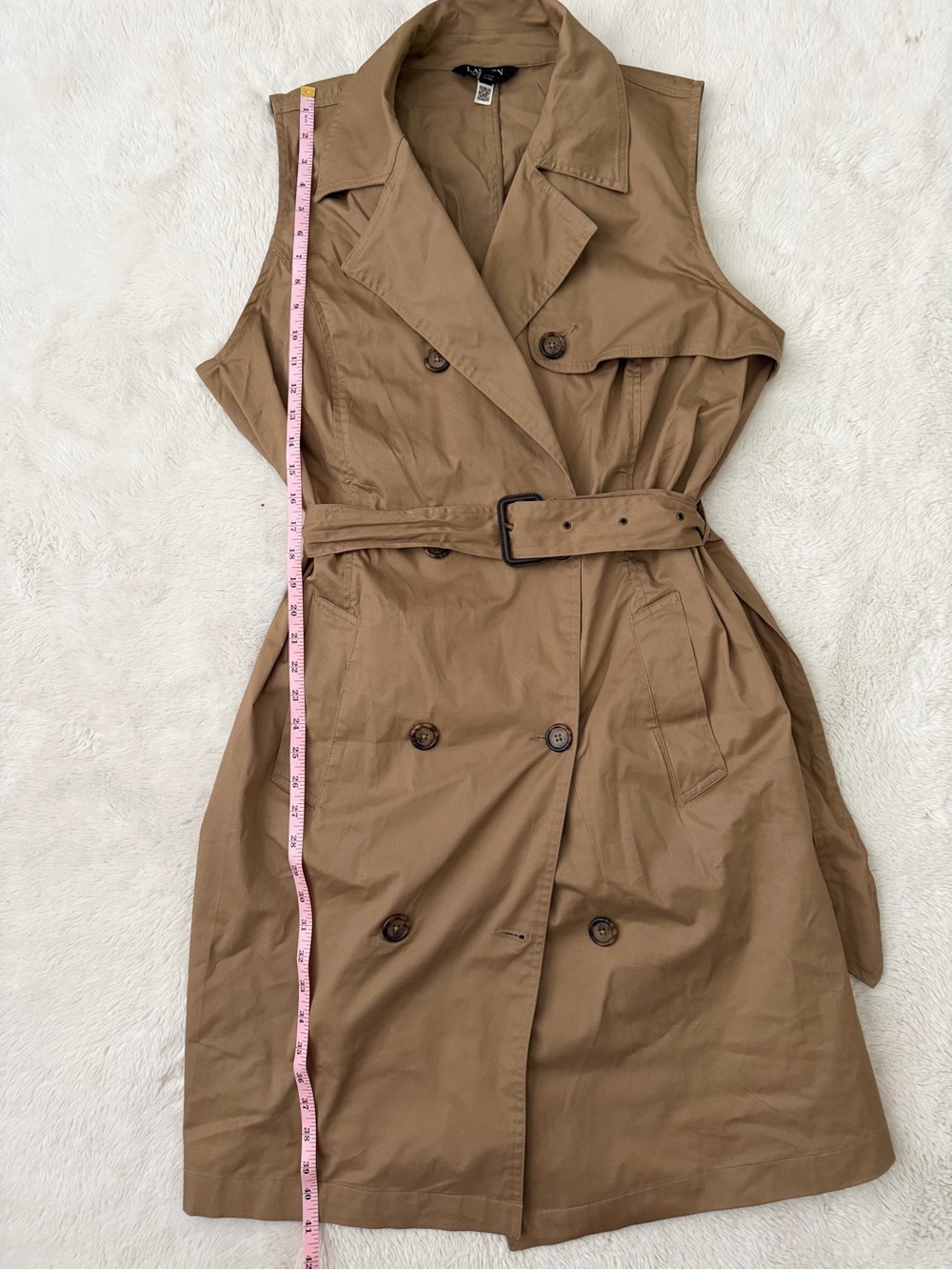 Ralph Lauren Sleeveless Trench Dress in Tan - Picture 5 of 7